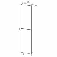 Шкаф пенал 1MarKa Gaula 40Н У92522 White — фото 3, Пеналы для ванной комнаты