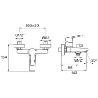 Смеситель для ванны Santek Найра WH5A10001C001 Хром — фото 10, Смеситель для ванны