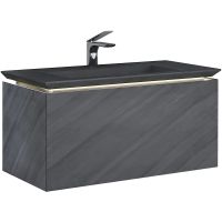 Тумба под раковину Jorno Incline 100 Inc.01.100/P/Bet/JR подвесная Бетон — фото 1, Тумбы под раковину