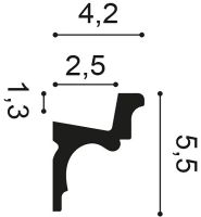Карниз Orac Decor C323 2000x55x42 мм — фото 2, Карнизы