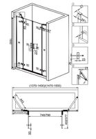 Душевая дверь Veconi Vianno VN-65 140 VN65-140-01-19C3 профиль Хром стекло прозрачное — фото 3, Душевые двери в нишу