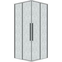 Душевой уголок Grossman Galaxy 80х80 300.K33.01.8080.10.02 профиль Хром стекло шиншилла — фото 1, Душевые уголки