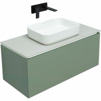 Тумба под раковину Allen Brau Infinity 100 1.21004.CGM подвесная Олива матовая — фото 2, Тумбы под раковину