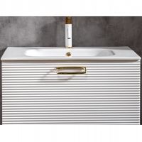 Тумба под раковину Boheme Armadi Art Vallessi Avangarde Linea 80 842-080-WG подвесная Белая Золото — фото 1, Мебель для ванной