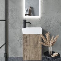 Тумба под раковину Sancos Mini 37 L MN35ECHL подвесная Дуб чарльстон — фото 2, Мебель для ванной