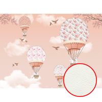 Фреска детская Ortograf Для самых маленьких 32907 Фактура флок FLK Флизелин (3,7*2,7) Розовый, Воздушные шары — фото 1, Фрески