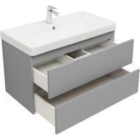 Тумба под раковину Aquanet Вега 90 329604 подвесная Мисти грин — фото 18, Тумбы под раковину