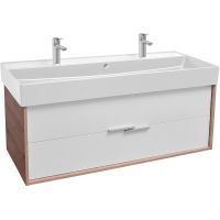 Тумба под раковину Jacob Delafon Vivienne 120 EB1669-E75-J5 подвесная Белая глянцевая Дуб давос натуральный — фото 1, Тумбы под раковину