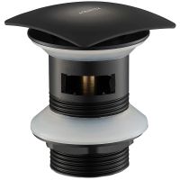 Донный клапан Aquatek AQ6004MB click-clack Черный матовый — фото 1, Донные клапаны