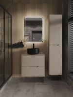 Тумба с раковиной Orange Line 60 Li-60TuLMDF+B07-345B подвесная Латте матовый — фото 5, Мебель для ванной