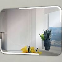 Зеркало Relisan Emma 1000х700 Гл000024364 с подсветкой с сенсорным выключателем, увеличением и часами — фото 1, Зеркала в ванную комнату