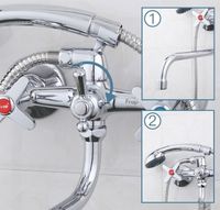 Товар: Смеситель для ванны Frap H20 F2220 универсальный Хром - фото 5 Смеситель для ванны Frap H20 F2220 универсальный Хром — фото 5, Смеситель для ванны