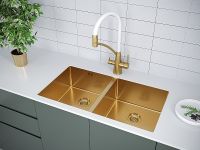 Кухонная мойка Paulmark Gerberg 78/2 Uni PM237844-BG Брашированное золото — фото 3, Кухонные мойки