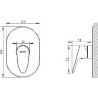Смеситель для душа Bravat Drop PB84898CP-RUS Хром — фото 2, Смеситель для душа