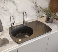 Товар: Кухонная мойка Domaci Бьелла DMC-23 GWS-23-308 Черная - фото 3 Кухонная мойка Domaci Бьелла DMC-23 GWS-23-308 Черная — фото 3, Кухонные мойки