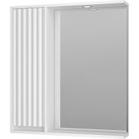 Зеркало со шкафом Brevita Balaton 75 L BAL-04075-01-Л с подсветкой Белое матовое — фото 1, Зеркальные шкафы в ванную