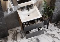 Тумба под раковину Aquaton Сохо 60 1A258001AJA00 подвесная Дуб веллингтон Графит софт — фото 6, Тумбы под раковину