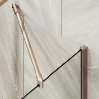 Шторка на ванну Maybah Glass MGV-91-2ш 500x1400 в широком профиле Бронза стекло сатиновое — фото 5, Неподвижные шторки для ванной