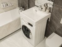 Раковина Paola Siena 60x60 на стиральную машину Белая глянцевая — фото 9, Раковины