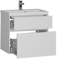 Тумба под раковину Aquanet Латина 70 180032 подвесная 2 ящика Белая — фото 2, Мебель для ванной