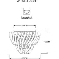 Люстра Artelamp Ella A1054PL-6GO Янтарная Золото — фото 7, Люстры