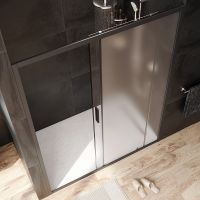 Товар: Душевая дверь AM.PM Gem 150 W90G-150-1-195BM профиль Черный матовый стекло матовое-прозрачное - фото 3 Душевая дверь AM.PM Gem 150 W90G-150-1-195BM профиль Черный матовый стекло матовое-прозрачное — фото 3, Душевые двери в нишу