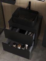 Товар: Тумба с раковиной Orange Line 60 Li-60TubMDF+B02-460MB подвесная Черная матовая - фото 4 Тумба с раковиной Orange Line 60 Li-60TubMDF+B02-460MB подвесная Черная матовая — фото 4, Тумбы с раковиной