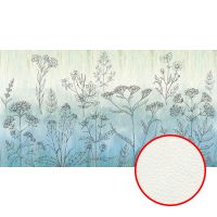 Фреска Ortograf Grafika Natura 31533 Фактура флок FLK Флизелин (5*2,7) Синий/Зеленый, Цветы — фото 1, Фрески