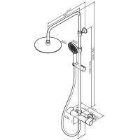 Душевая система AM.PM X-Joy F0785A499 с термостатом Золото — фото 11, Душевые стойки