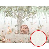 Фреска детская Ortograf Little Friends 34354 Фактура флок FLK Флизелин (4*3) Зеленый/Коричневый, Деревья/Животные — фото 1, Фрески