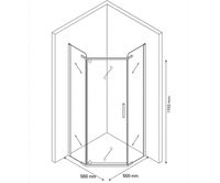 Душевой уголок Berges Solo T Black 100х100 061110 профиль Черный матовый стекло прозрачное — фото 7, Душевые уголки трапеция