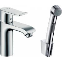 Смеситель для раковины Hansgrohe Metris 31285000 с гигиеническим душем Хром — фото 1, Смесители