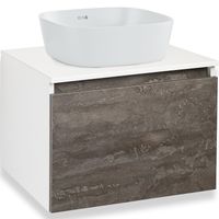 Тумба под раковину Runo Бари 60 00-00001378 подвесная Железный камень Белая — фото 9, Тумбы под раковину