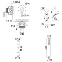 Смеситель для душа Whitecross Y brushed nickel YSET02NIB Брашированный никель — фото 10, Смесители