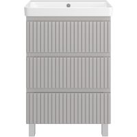 Товар: Тумба с раковиной Brevita Victory 60 УТ000023620 Серый шелк - фото 2 Тумба с раковиной Brevita Victory 60 УТ000023620 Серый шелк — фото 2, Мебель для ванной