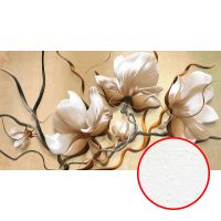 Фреска Ortograf 3D 6701 Фактура бархат FX Флизелин (5*2,7) Бежевый, Цветы/Абстракция — фото 1, Фрески