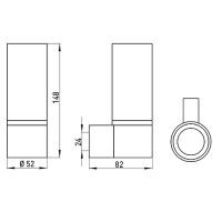 Стакан для зубных щеток Emco System2 3520 001 00 Хром — фото 3, Стаканы для зубных щеток
