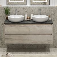 Тумба под раковину BelBagno Kraft 120 KRAFT-1200-2C-SO-2-RGB подвесная Rovere Galifax Bianco — фото 16, Тумбы под раковину