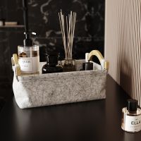 Товар: Корзина для аксессуаров WasserKRAFT Aula WB-110-M Серая - фото 2 Корзина для аксессуаров WasserKRAFT Aula WB-110-M Серая — фото 2, Органайзеры для ванной