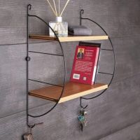 Полка Tekno-tel MG502 Черная матовая Светлое дерево — фото 2, Полки для ванной и душа