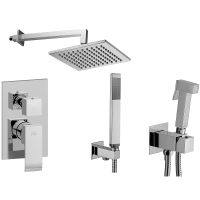 Душевая система Paffoni Elle KITZEL018CR/M с гигиеническим душем Хром — фото 1, Встраиваемые душевые комплекты