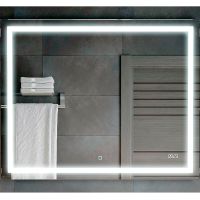 Зеркало Corozo Барго 100 SD-00001187 с подсветкой с сенсорным выключателем и часами — фото 1, Зеркала в ванную комнату