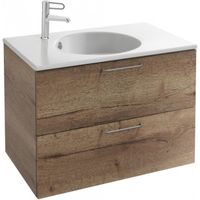 Тумба под раковину Jacob Delafon Odeon Rive Gauche 80 EB2522-R5-E52 подвесная Дуб Табак ручки Хром — фото 1, Тумбы под раковину