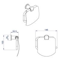 Держатель туалетной бумаги Azario Forny AZ-88310 с крышкой Хром — фото 2, Держатели туалетной бумаги