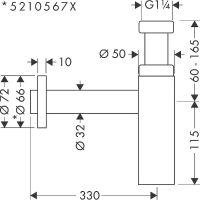 Сифон для раковины Hansgrohe Flowstar S 52105000 Хром — фото 2, Сифоны для раковины