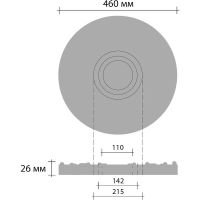 Розетка потолочная Decomaster DM-0461 460x26x460 мм — фото 2, Розетки потолочные