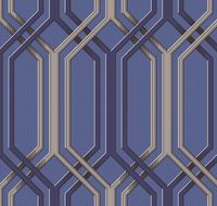 Обои LOYMINA Clair CLR3 021 Винил на флизелине (1*10,05) Синий/Серебряный, Геометрия — фото 2, Обои для стен