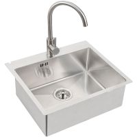 Кухонная мойка Alveus Quarto 10 BRS-90 550x480 Брашированная сталь арт-1124382 — фото 2, Кухонные мойки