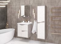 Товар: Зеркальный шкаф Onika Брендон 60.00 206084 Камень светлый Бетон крем - фото 5 Зеркальный шкаф Onika Брендон 60.00 206084 Камень светлый Бетон крем — фото 5, Мебель для ванной