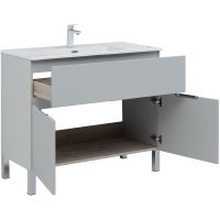 Тумба под раковину Aquanet Алвита New 100 277556 Серая матовая — фото 4, Мебель для ванной